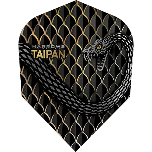 Harrows Taipan | 100 Micron Dart Flights, 5 Sets Of 3 Flights, Standard No. 6, Gold #TOP21