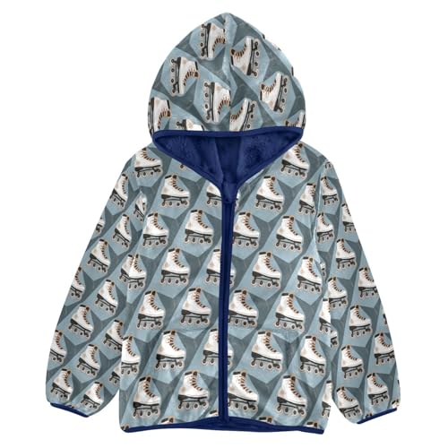 Roller Skates Pattern Print Design(1) Toddler Fleece Jacket Girl Boys Hooded Fleece Jacket Coat Warm