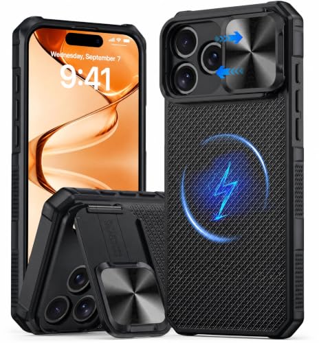 Image of for 18 Pro Max Case with Slide Camera Cover, Fit for Magsafe Black