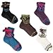 5 Pairs Knit Sock Slippers Booties Tassle Pom-Pom Non-Slip Fits Shoe 5-10 Sz9-11