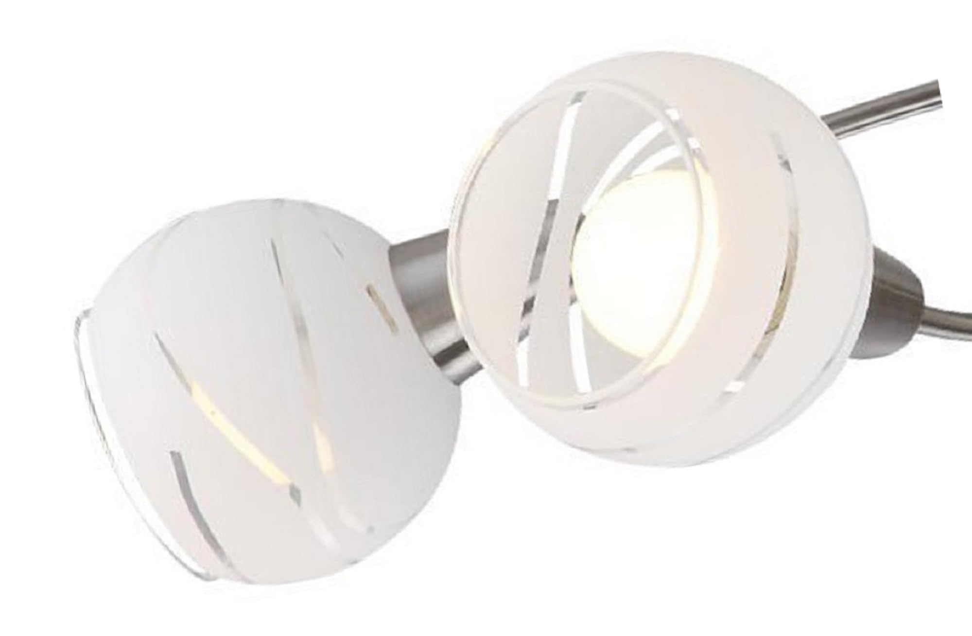 Trango 3-flammig dimmbar LED Deckenleuchte 1001-32SD Deckenlampe in Edelstahl-Look mit Design Gläsern incl. 3x LED Leuchtmittel 3000K warmweiß, Deckenstrahler, Wohnzimmer Lampe, Spots