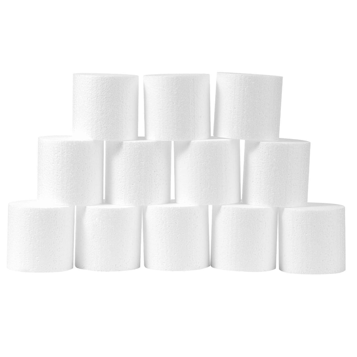 3 Inch Foam Circles for 12-Pack 3 Inch Thick, Crafts, Polystyrene Circles for DIY Crafts School Supplies Decorations(White)