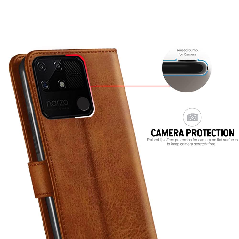 Realme Narzo 50A Flip Case - Leather Wallet Stand -7 Realme Narzo 50A Flip Case - Leather Wallet Stand -7