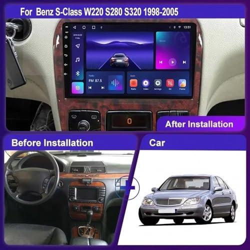 Autoradio para Benz S-Class W220 con Android Auto pantalla táctil HD y cámara AHD 2