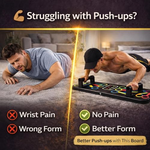 Image of LEAFED 15-in-1 Pushup Board for Men & Women | Foldable Gym Equipment for Home Workout | ๐๐ฎ๐ฅ๐ญ๐ข- ๐
๐ฎ๐ง๐๐ญ๐ข๐จ๐ง Push Up Stand for Chest, Triceps, Shoulders & Back | Portable Home Gym Training Kit