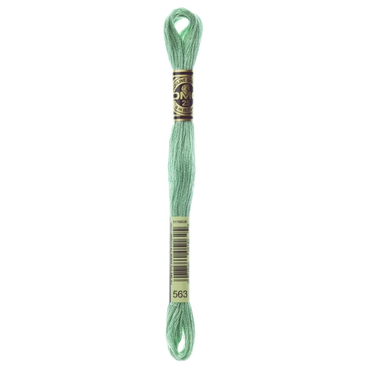 DMC Embroidery Floss Mouline Stranded Cotton Thread for Hand Embroidery and Sewing - Colour No: 563-6 x 8m Skeins