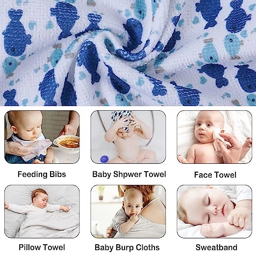 Image of Kassy Pop Baby Muslin Washcloths- Natural Muslin Cotton Baby Wipes - Soft Newborn Baby Face Towel and Muslin Washcloth for Sensitive Skin- 10x10 inches (Allcolors)