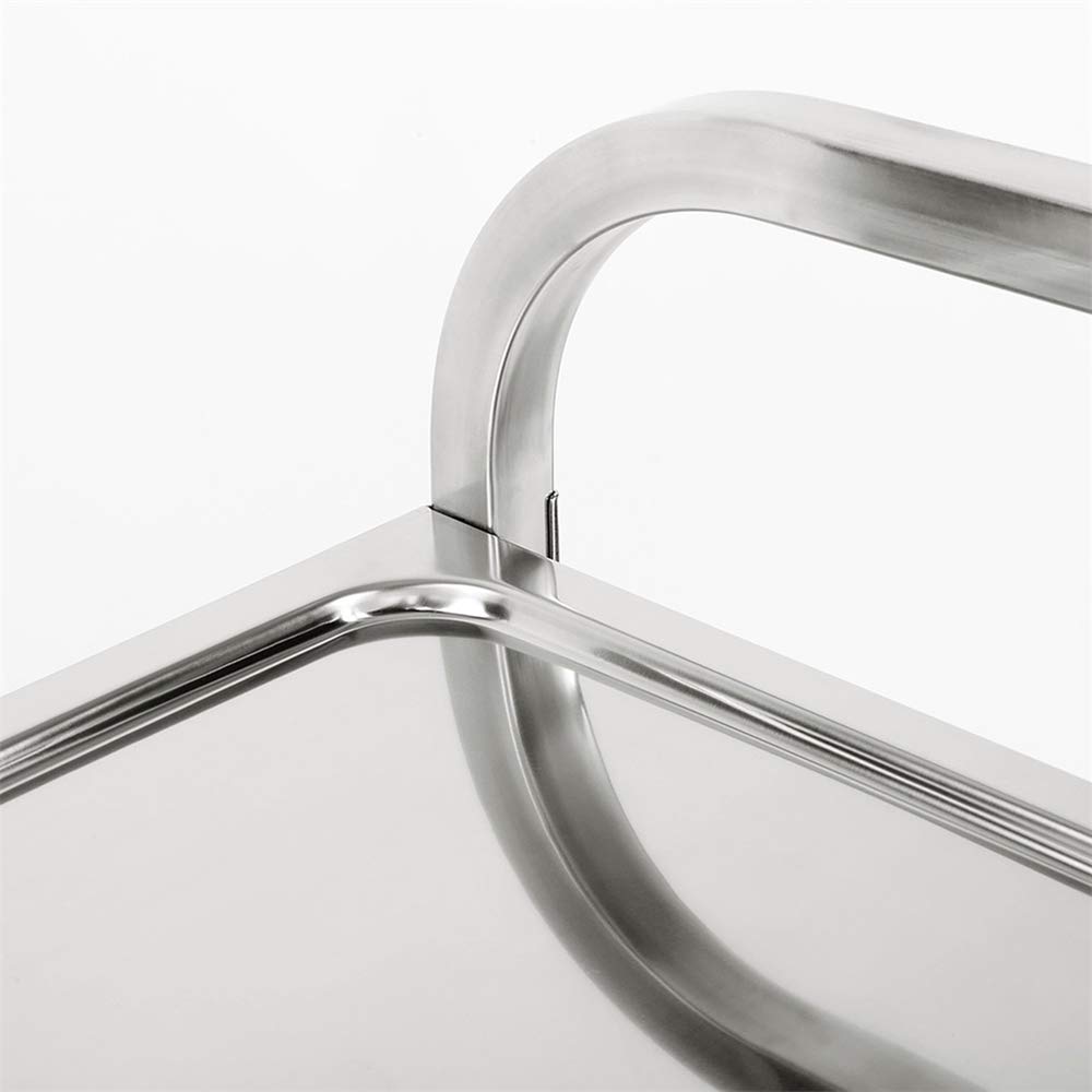 Carros de Servicio de 3 Niveles, Carro Grande de Acero Inoxidable con Rruedas Universales para Cocina/Hotel/Restaurantes/Hogar de Atención (Acero Inoxidable, 95x55x95cm)