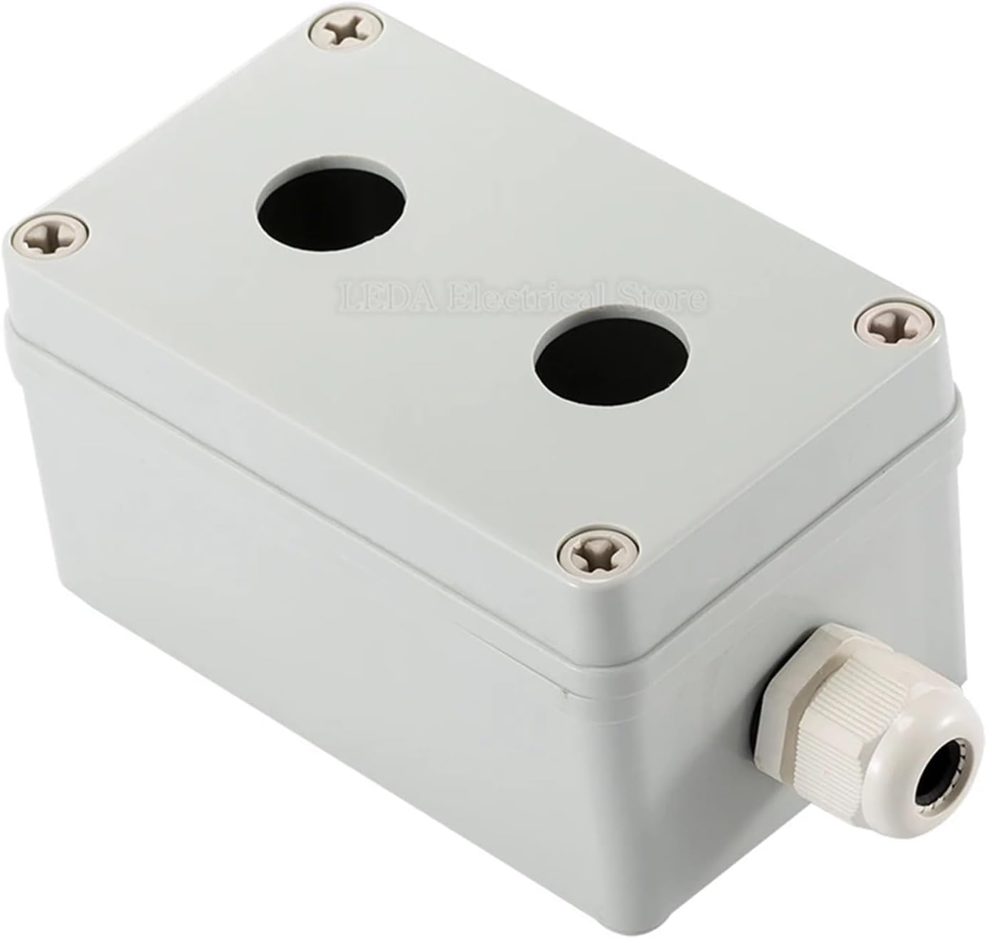Push Button Switch Control Station Box Button Switch Waterproof Box22mm Elevator Emergency Stop Self-locking Start Stop Control Box Plastic Electrical Box Industry(Pink)