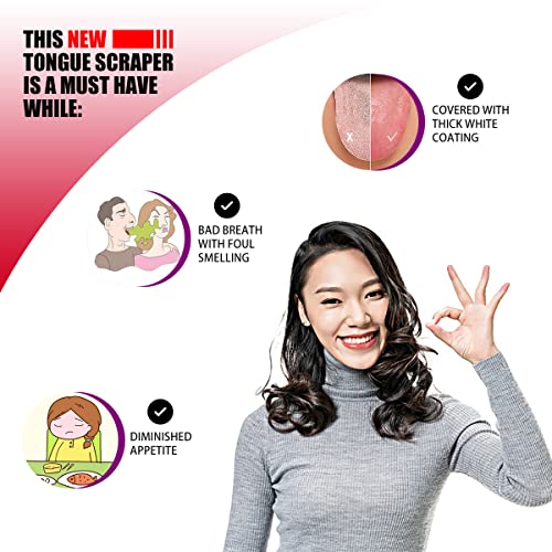 New Tongue Scraper With Individual Travel Case, Professional Tongue Scrapers For Adults And Kids Medical-Grade Stainless Steel Flexible Metal Tongue Cleaner Kit [ Upgraded Version ] - Pack Of 2 #TOP6