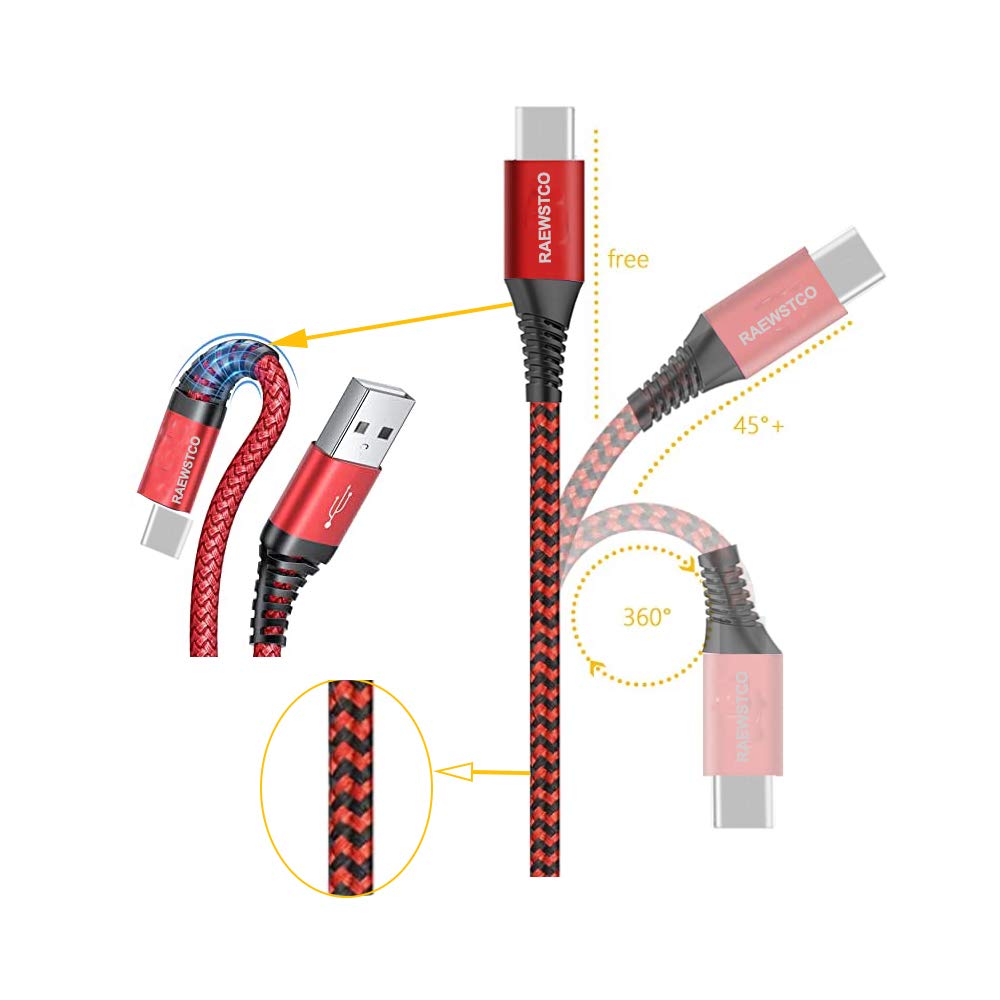 Octelect 3Pack 9Ft/6Ft/4Ft/3Ft/1Ft/ Nylon Braided Fast Charging Cable Aluminum Housing Compatible with Galaxy S10 S9 Note 9 8 S8 Plus,LG V30 V20 G6,P30/P20-Navy&Blue etc. (6FT)