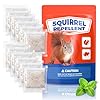 Squirrel Repellent Pouches 12 Packs - Natural Chipmunk Deterrent for Bird Feeders, Flower Pots, Lawn, Garden, Keep Squirrels Out of Attic, Car, Indoor