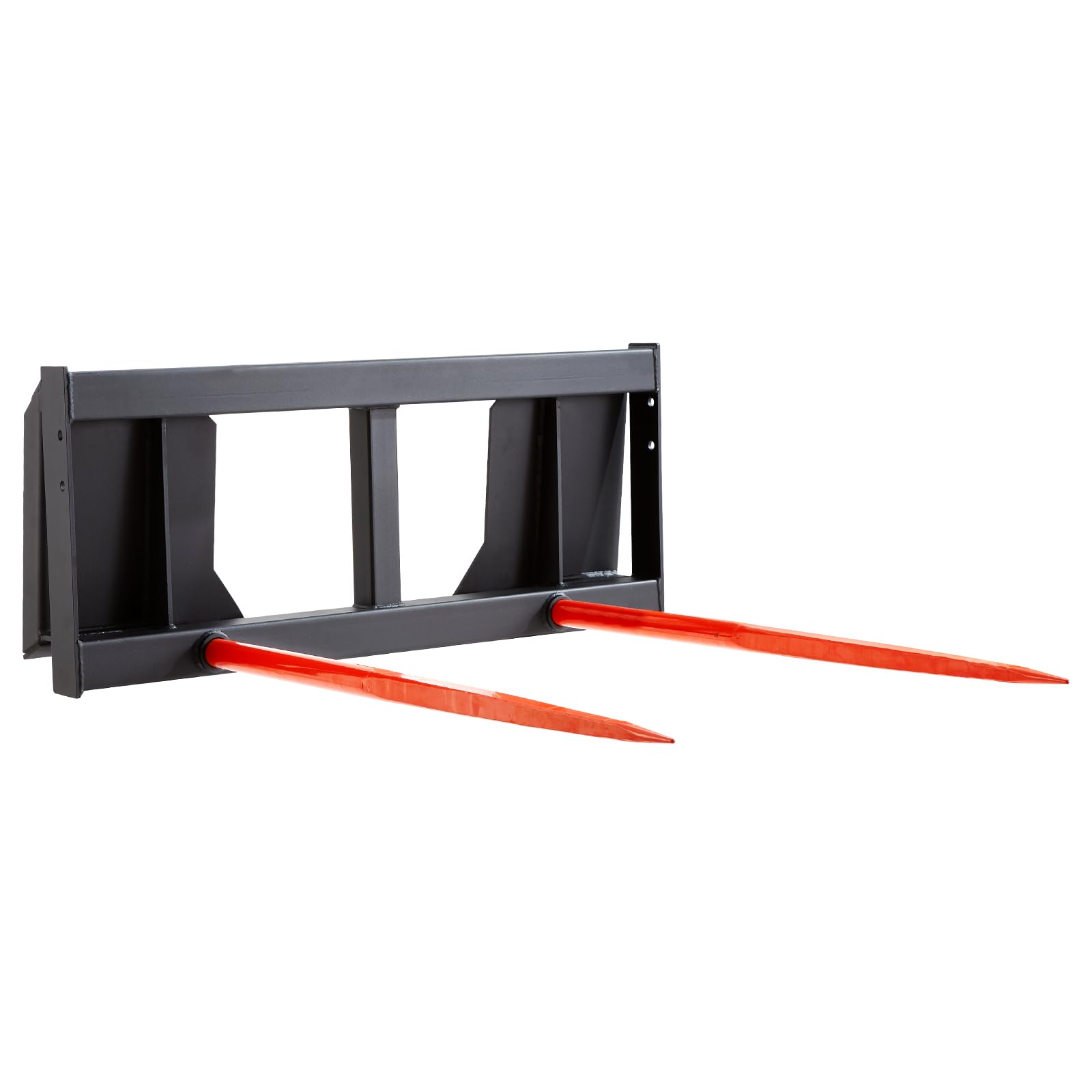 VEVOR Frontladerzinken 1360kg Gewichtskapazität Ballenzinken Federstahl Ballenspieß Ballentransportgabel mit zwei 124cm Spießen Schwerlastzinken kompatibel mit Kompaktladern und Traktoren