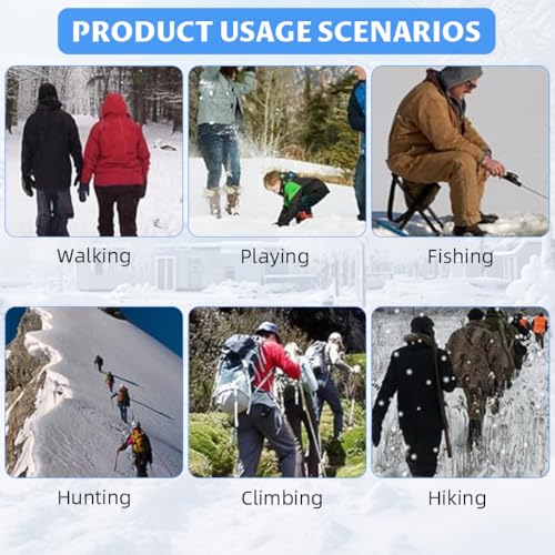 Image of PROBEROS Crampons with 24 Cleats for Hiking Boots Snow Shoes, M(35-40)