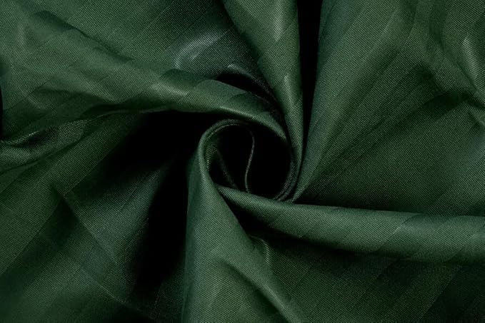 Image of DECOR2ADMIRE 300 TC Premium Glace Cotton All Round Elastic Fitted Plain Stripe Pastel Shades Queen Size Bedsheet with 2 Pillow Covers (Dark Green, Super King 108 inch x 108 inch)