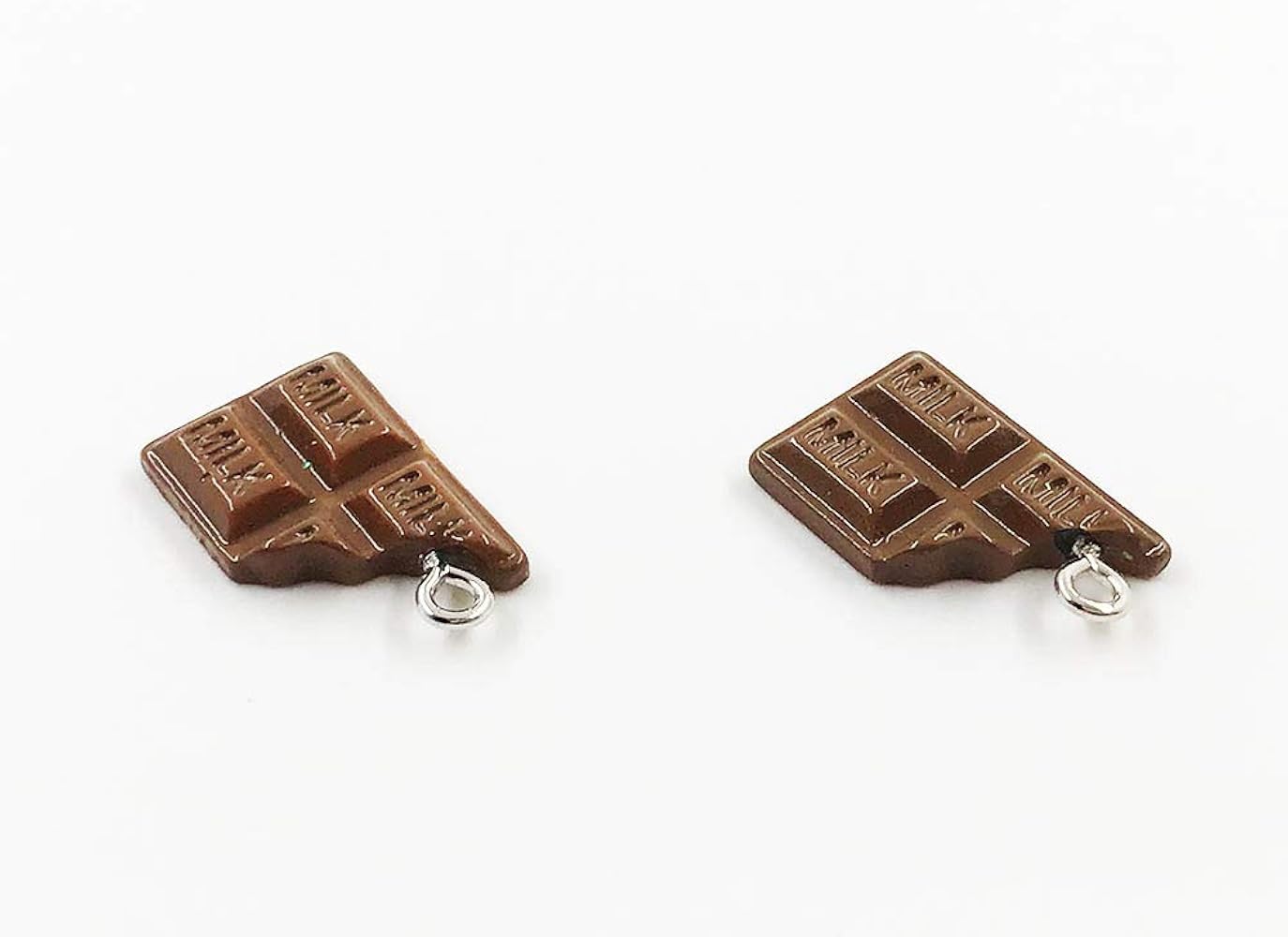 Amazon.co.jp: [ファイニエ] チャーム チョコ 食べかけの板チョコ 10個