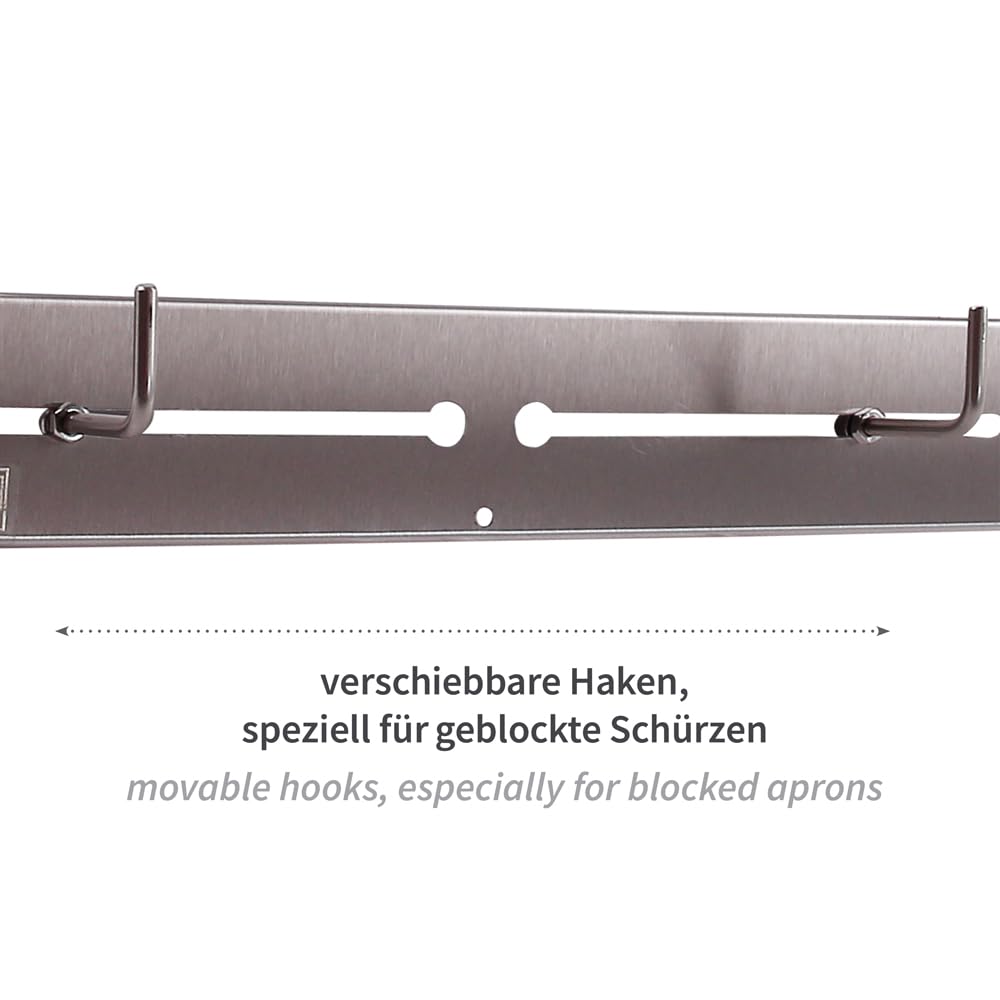1 Stück Hygostar Spender für Schürzen geblockt | Edelstahl, silber, L: 40cm, B: 7cm, H: 0,9cm, Spender für Schürzen, Spenderhalter, Schürzenspender