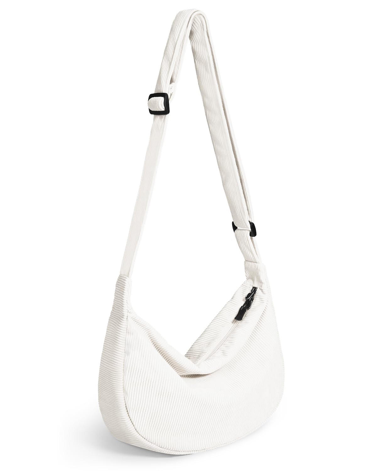 Crossbody Sling Bag for Women Men Trendy, Crescent Bag with Adjustable Strap, 2 Zippers Lightweight