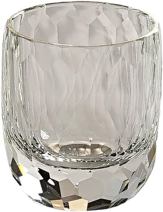 Bathroom Toothbrush Cup, Crystal Glass Reusable Portable Mouthwash Cup, Tooth Brushing Cup for Water, Coffee(Transparent)