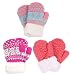 3 Pairs Girls Knit Mittens, Hot Pink+Fair Isle/Hot Pink+Fair Isle/Bubblegum