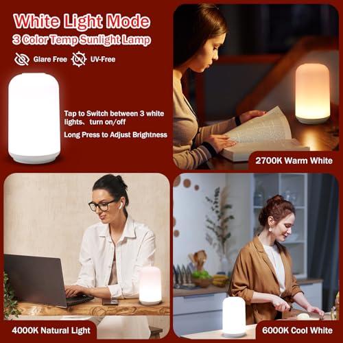 670nm Red Light Night Light for Sleep with Timer, Rechargeable, Dimmable, Sleep Aid Lamp Blue Light Blocking for Improve Sleep, Deep Relaxation, Meditation, Yoga - Image 6