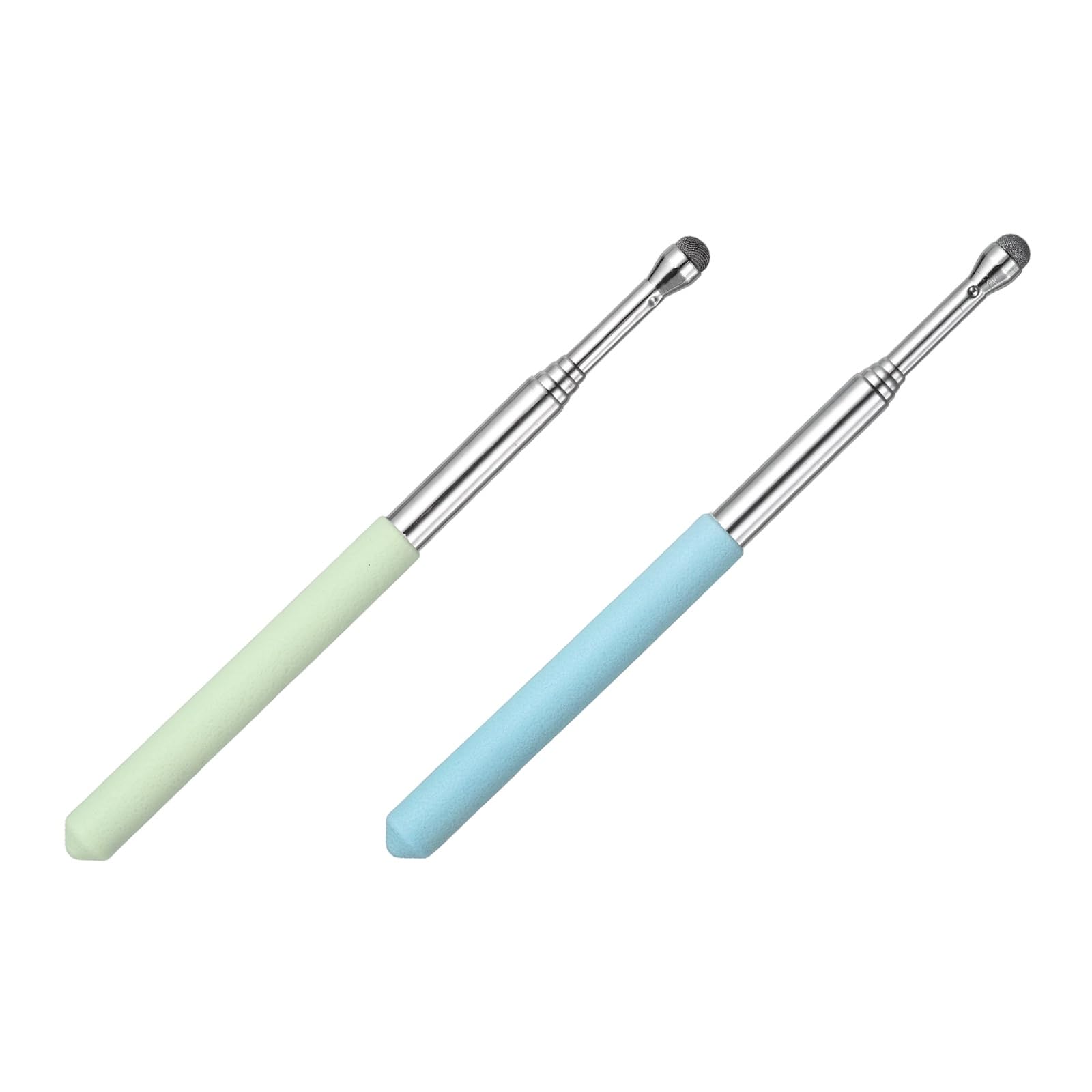 PATIKIL 2 PCS Pointer Finger Stick, Teacher Finger Pointer Stick Retractable Touch Screens Whiteboard Presenters Extendable Telescopic for Classroom Teacher, Blue/Green