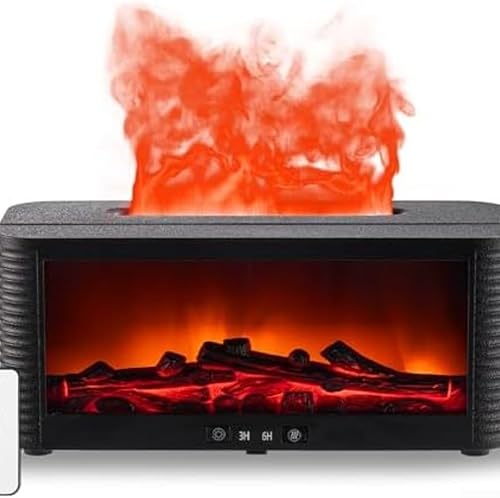 Miniatura 2 de Fireplace Flame Aroma Diffuser With Remote Control And 7 Color Light Modes, 250ml Humidifier For Aromatherapy And Relaxation With Timer Function