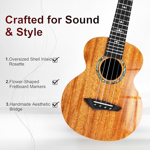 Image of Caramel CAG47 Glossy Red African Mahogany 23 inch Concert Ukulele for Beginner