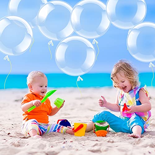 Image of 50 Pcs Clear Bubble Bobo Balloons Burbuja Transparent Clear Balloons for Christmas Wedding Birthday Indoor Outdoor Party Decoration(12 Inch)