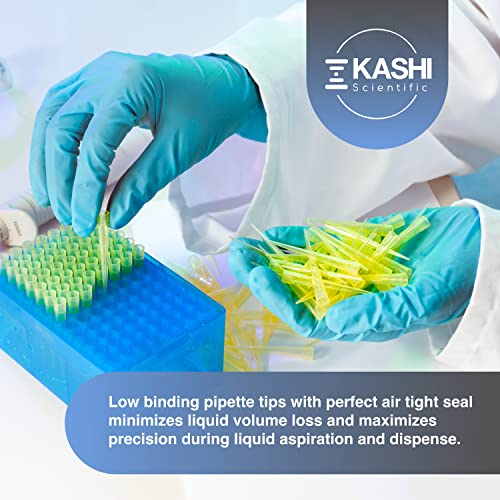 Image of Kashi Scientific 200uL Universal Non-Filter Pipette Tips, Sterile Low Binding Yellow Pipet Tips with Graduation, DNase /RNase Free [200uL, 10,000pcs]