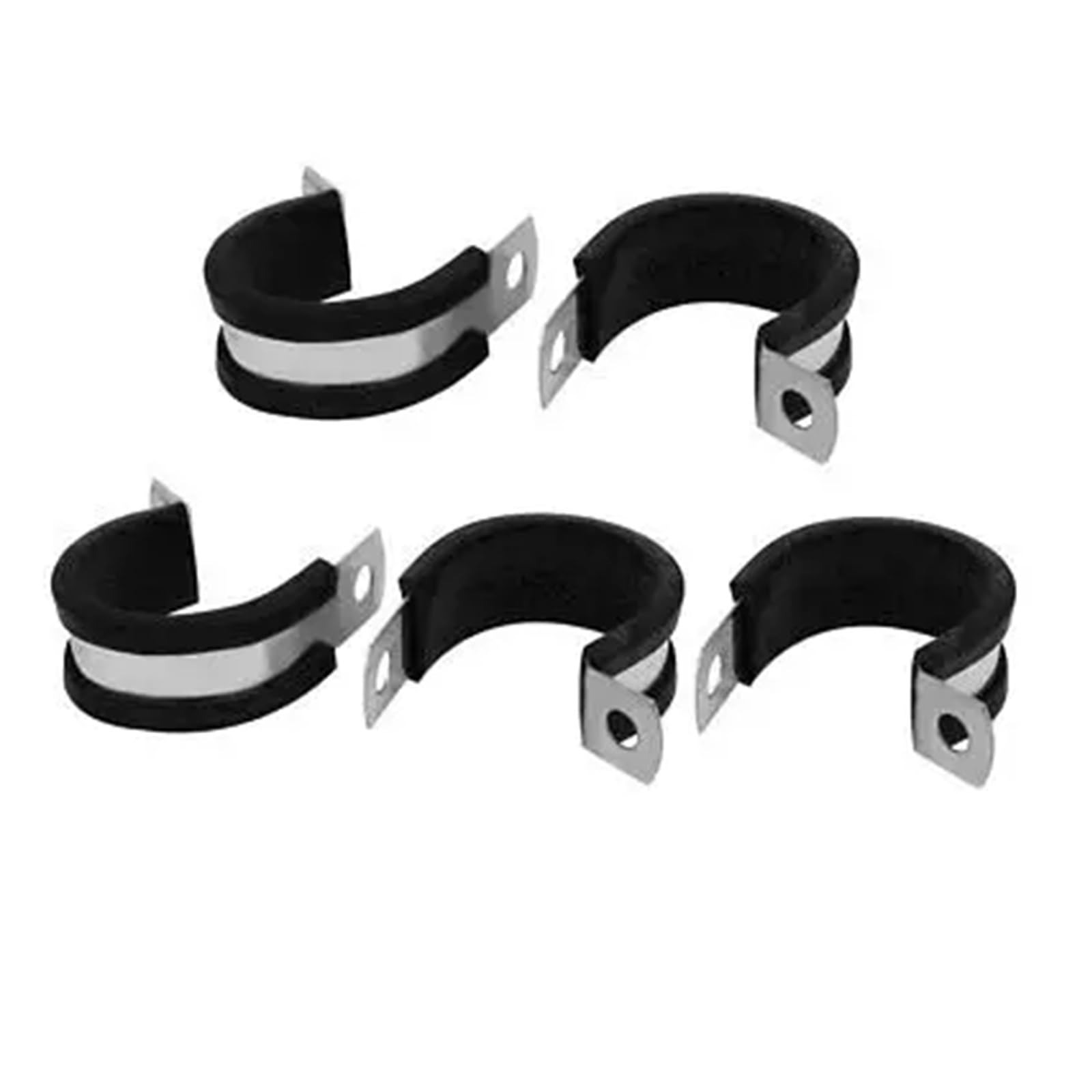 SHALLEZSOU Pipe clamp 25mm Dia Rubber Lined P Clips Cable Hose Pipe Clamps Holder 5pcs
