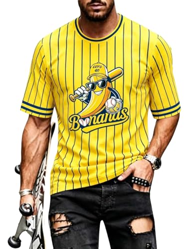 Camiseta de béisbol para hombre con diseño divertido de banana, camiseta fan para día de juego miniatura 1