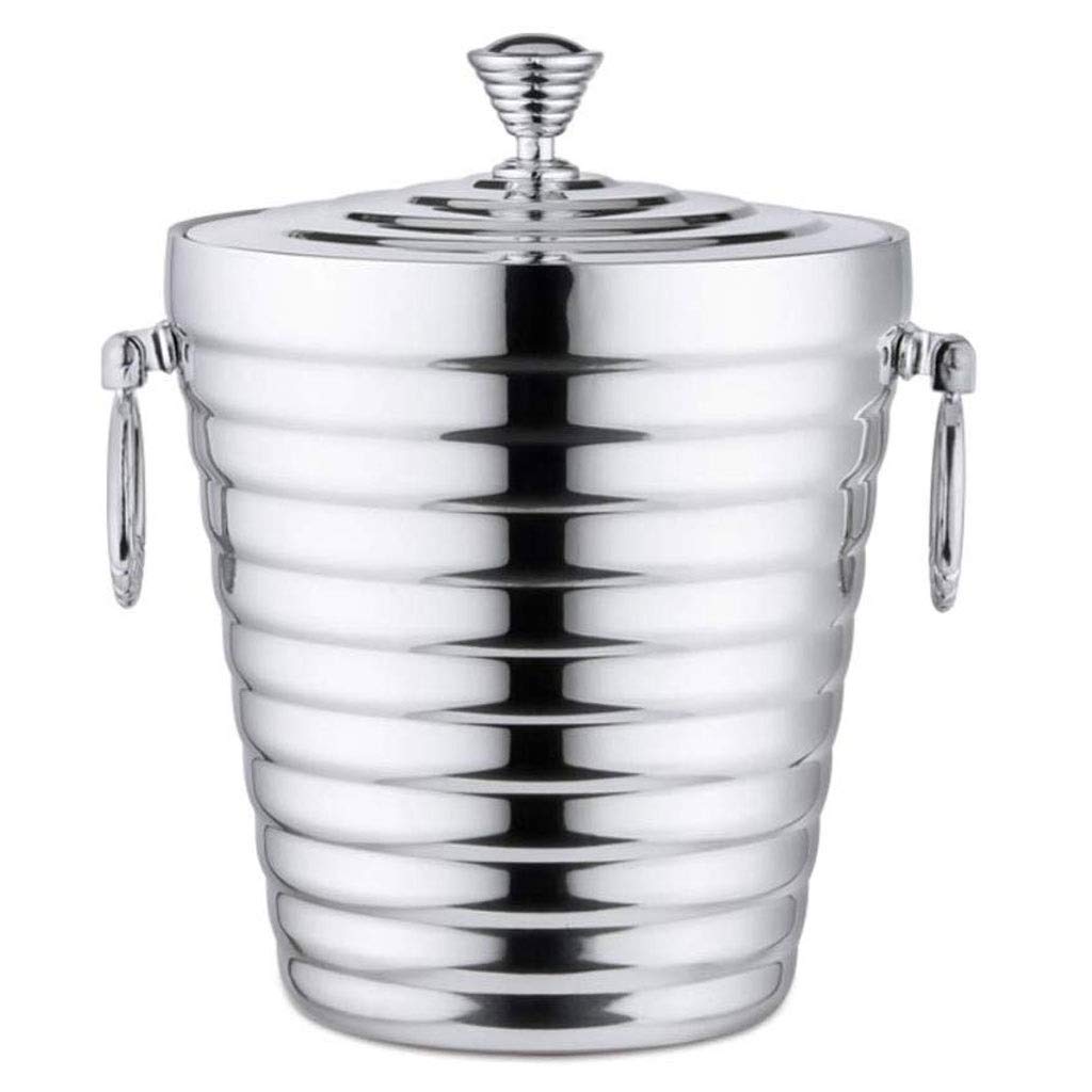 Secchiello per Il Ghiaccio, Secchiello per Il Ghiaccio - Doppio Secchiello per Il Ghiaccio in Acciaio Inox Bar Secchiello per Champagne Secchiello per Il Ghiaccio a Botte di Vino