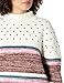 Cable Stitch Women's Chunky Variegated Stripe Sweater - Mock Neck Long Sleeve Color Block Pullover Top (Medium, Multi)