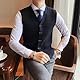 ZHILI Herren Strickweste Ärmellos mit Wolle | Pillingfrei & Atmungsaktiv | V-Ausschnitt Cardigan für Business/Alltag_Navy_XXX-Large