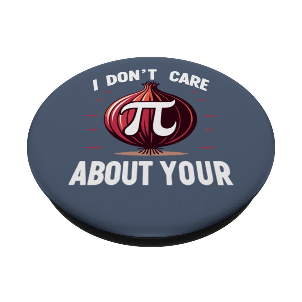Vintage Pi Pun I Don't Care About Your Opinion Pi Onion Math PopSockets Swappable PopGrip, Black - Image 2
