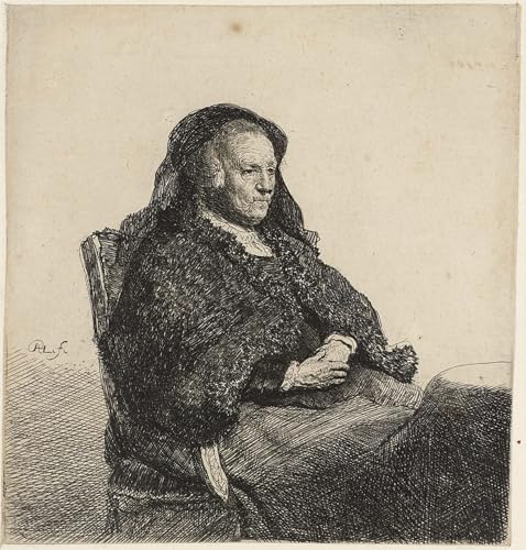 Toile Rembrandt la mère de l'artiste pour briser la monotonie d'un bureau sans vie 60x90