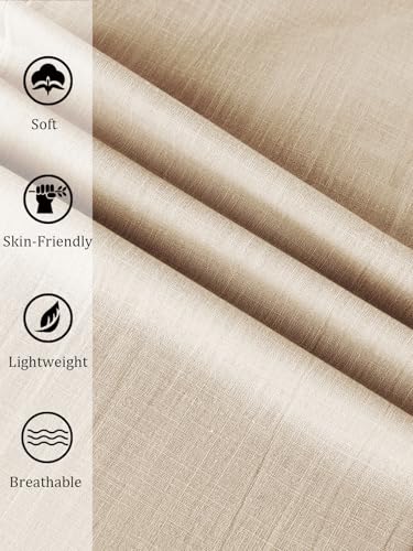Image of PASLTER Mens Cotton Linen Pants Casual Summer Beach Pants Dress Trousers | Loose Fit, Elastic Drawstring Waist, Lightweight, Straight-Legs, Slacks, Yoga, Work, Vacation, Quick Dry