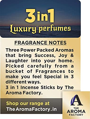 Image of The Aroma Factory White Sage,Mosquito Citronella & 3 in 1 Agarbatti for Pooja,Luxury Incense,100% Herbal Fragrance Agarbathi (Bottle Pack of 3x100g)