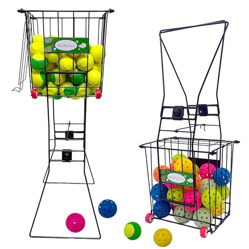 4th Improvements Tennis Balls Hopper Pickleball Hopper 75 Tennis Or 50 Picklel Capacity Also As Ball Picker Easy to Pick Up 30 Tennis Or Pickle in 1 Minute Easily Placed in The Trunk of A Car