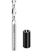 Vista 1 de Spiral Router Bit 1/4 Inch Shank Up Cut Spiral Router Bit 2 Flutes HRC55 Solid Carbide Spiral Milling Tool 1/4 Inch Cutting Diameter 3 inch Extra