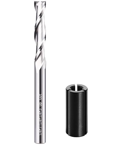 Miniatura 1 de Helovmine Brocas de enrutador espiral de vástago de 14 de pulgada, 2 flautas HRC55, herramienta de fresado en espiral de carburo sólido, diámetro de