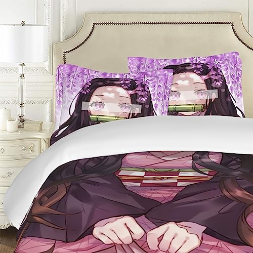 Anime Duvet Cover Set Bedding Set 3 Pieces Cartoon 3D Printed Durable Lightweight Comforter Set For Teens Kids Boys Girls Adults Bedroom Decor Quilt Cover With 2 Pillowcase Twin:68*86In 03 #TOP3