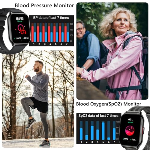 Smart Watch 45mm for Women Men(Dial/Answer Calls), 2.0" Fitness Tracker Watch with Heart Rate/Blood Pressure/Blood Oxygen Monitor for Android iOS - Image 5