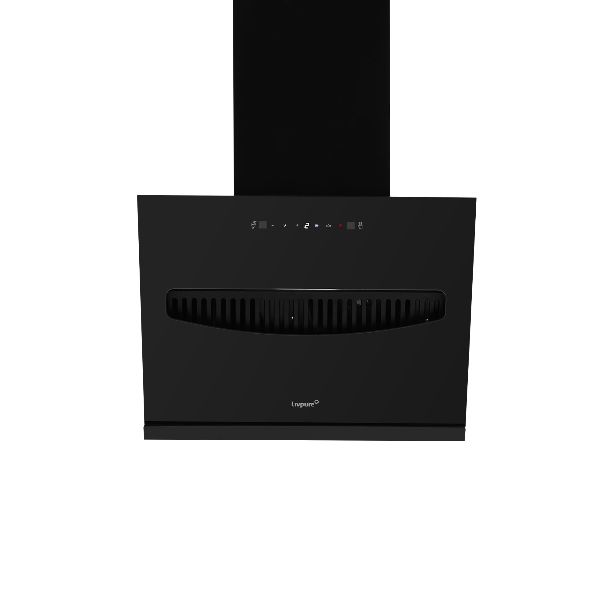 Livpure Ivy 60 cm | Slant | 1350 m³/hr Suction | Filterless | Touch & Gesture Control | Low Noise | Lifetime Motor + 2 Years Comprehensive Warranty | Black