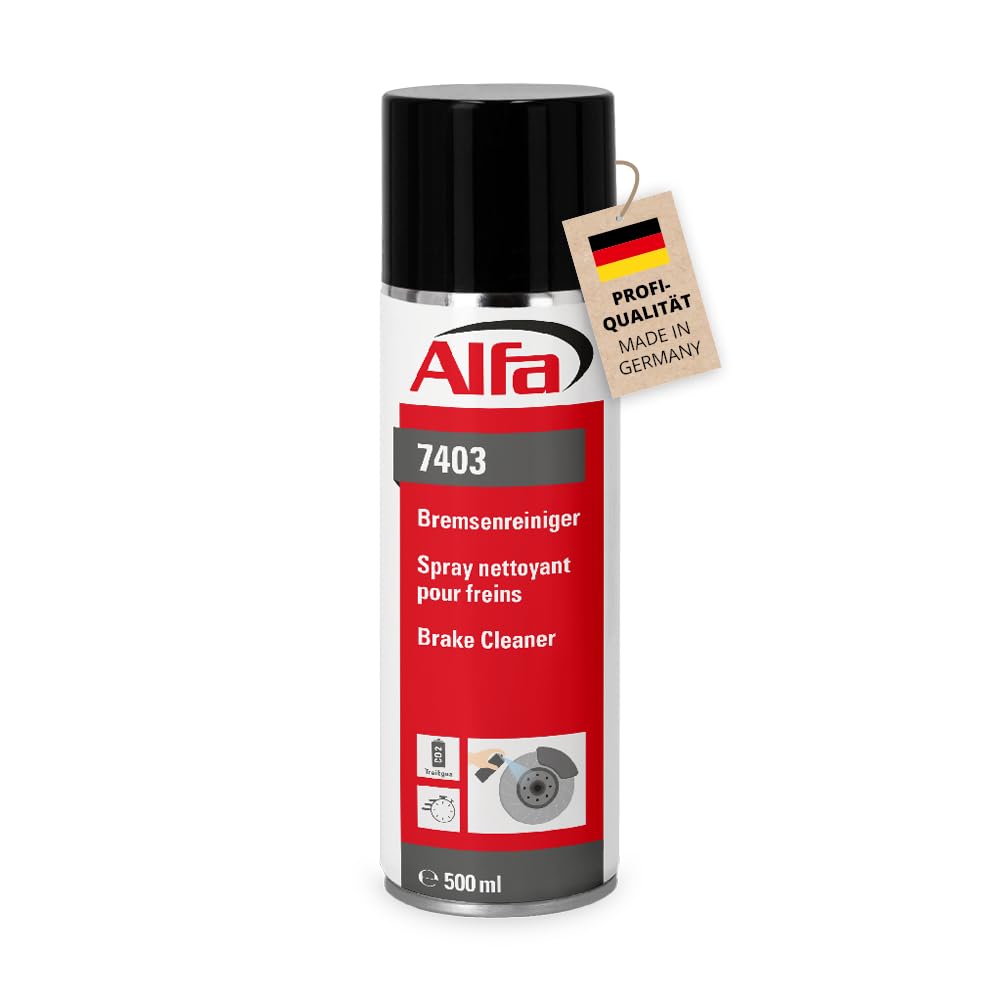 Alfa Bremsenreiniger 500 ml Profi-Qualität Premium-Reiniger Bremsen Spray kraftvoll rückstandsfrei gegen Öle Fette Harze - Made in Germany (6)