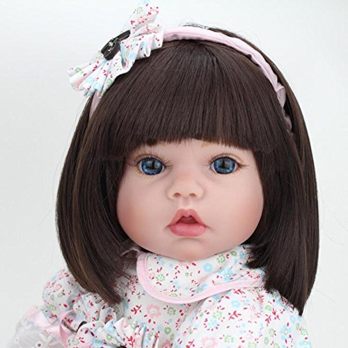 YIHANGG Reborn Baby Puppen Handgemachte Lebensechte Realistische Silikon Vinyl Weiche Simulation 22 Zoll 55 cm Augen öffnen Mädchen Lieblings Geschenk – Bild 7