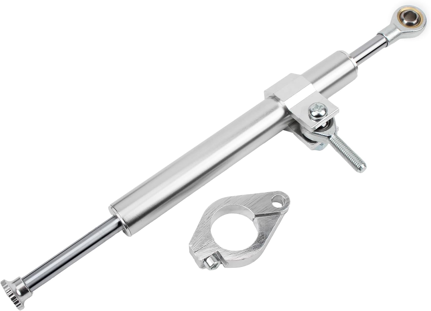 330mm 13" Motorcycle Steering Damper,Adjustable Direction Stabilizer Compatible with YZF R1 R6 MT07 MT09 Ninja 250 Z250-Silver