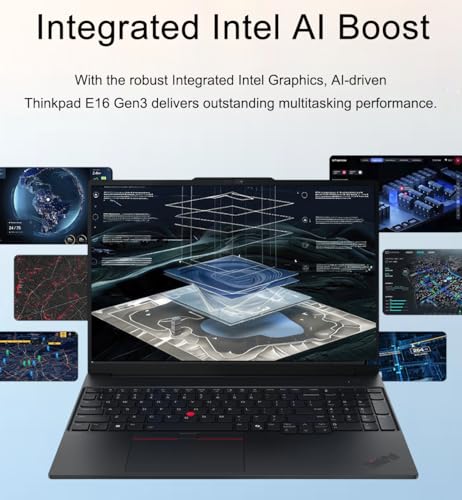 Image of Lenovo ThinkPad E16 Gen 3 Business AI PC Laptop (16 inch FHD+ Anti-Glare, Intel 16-Core Ultra 7 255H (> i7-13700H), 16GB DDR5 RAM, 512GB SSD) Fingerprint, 5MP Webcam, Thunderbolt 4, Win 11 Pro, 2025