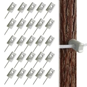25 Pack Electric Fence Insulator Porcelain Insulator, Heavy Duty Ceramic Lag Screw Insulator Porcelain Lag Screw Insulator, Suitable for Wood Post Wire Farm Fencing Supplies